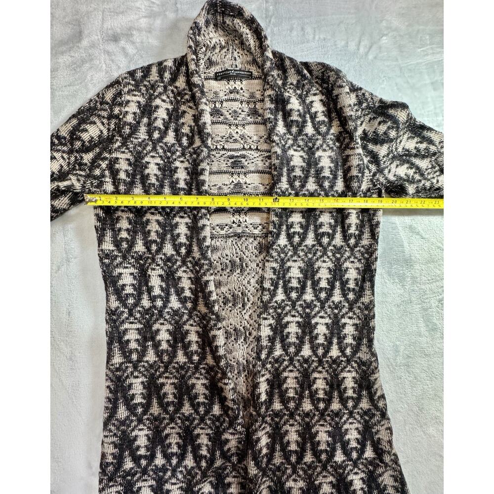 Peruvian Connection Womens Open Front Tunic Cardigan Sweater Ikat Black Sz M - Picture 7 of 11